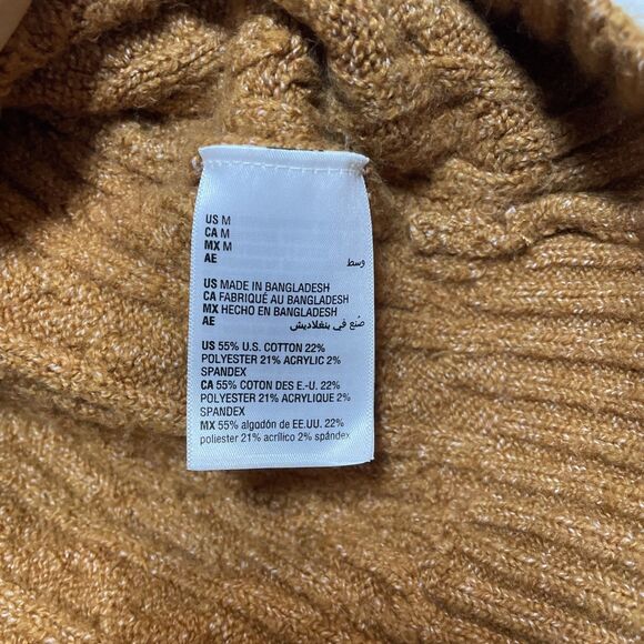 On 34th Women's Cozy Cable-Knit Crewneck Sweater AC2 Bright Orange Size M - Picture 5 of 9